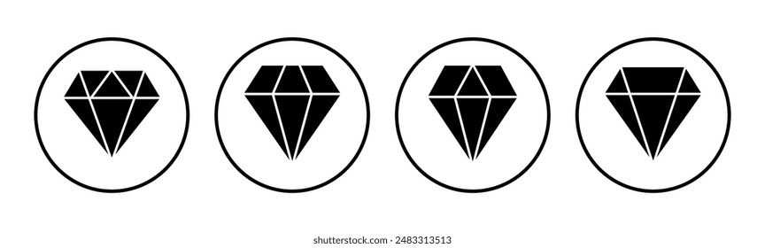 Diamond icon set. diamond gems vector icon.