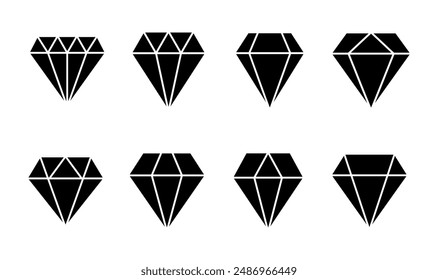 Diamant-Icon-Set. Diamant-Edelsteine Vektorgrafik-Icon.