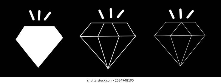 Conjunto de iconos de diamantes. icono de Vector de gemas de diamantes