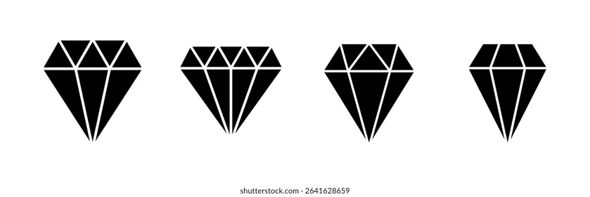 Diamond icon set. diamond gems vector icon.