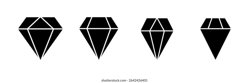 Conjunto de iconos de diamante. icono de Vector de gemas de diamante.