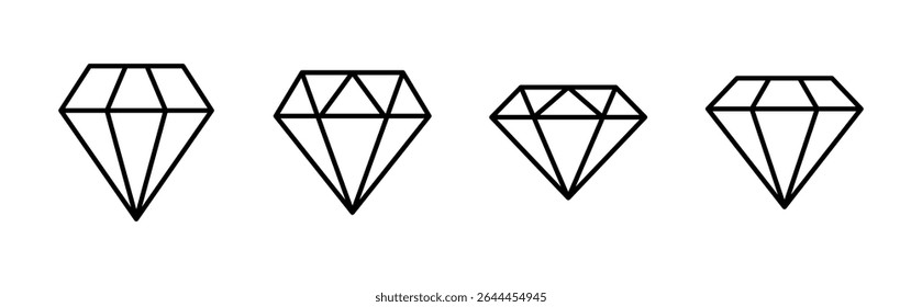 Conjunto de iconos de diamante. icono de Vector de gemas de diamante.