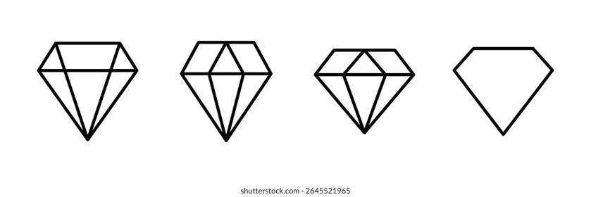 Diamond icon set. diamond gems vector icon.