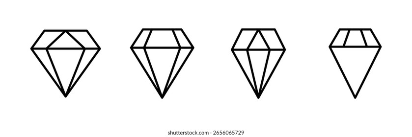 Conjunto de iconos de diamante. icono de Vector de gemas de diamante.