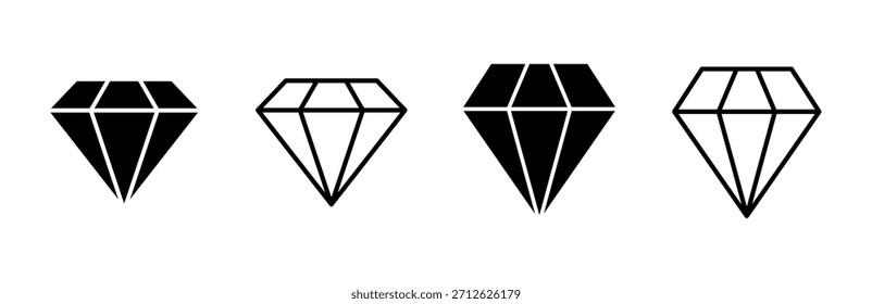 Conjunto de iconos de diamante. icono de Vector de gemas de diamante.