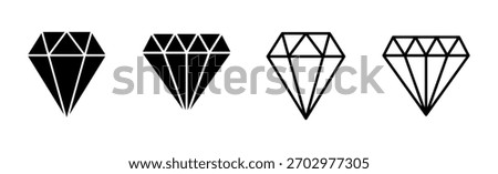 Diamond icon set. diamond gems vector icon.