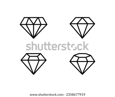 Diamond icon set. Gemstone, brilliant
Banking, Jewelry, Gem stone icons button, vector, sign, symbol, logo, illustration, editable stroke outline line, design style isolated on white linear pictogram