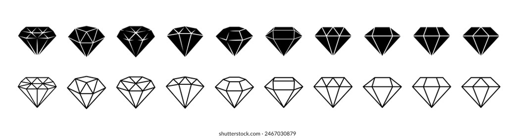 Diamond icon set. Diamond icons.