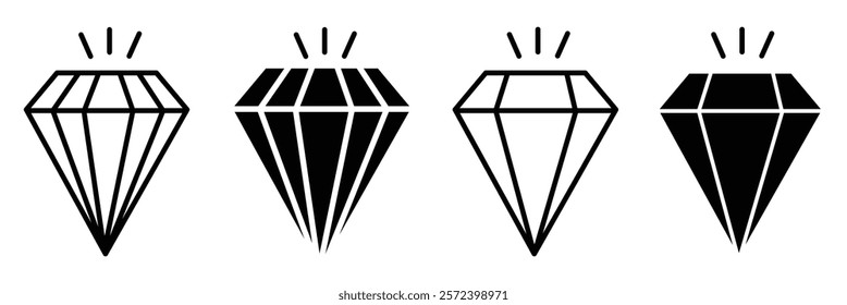 Diamond icon set. Diamond icons  for web and mobile app. Set of different diamond icon. diamond icons eps 10.