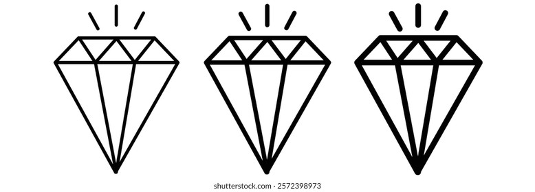 Diamond icon set. Diamond icons  for web and mobile app. Set of different diamond icon. diamond icons eps 10.