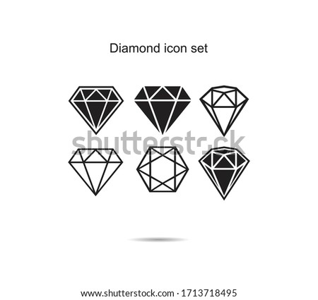 Diamond icon set ideas design vector illustration graphic on background