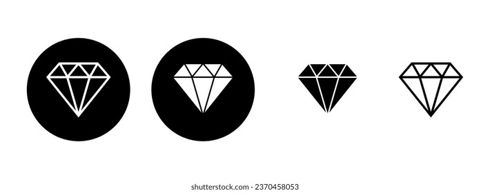 Diamond icon set illustration. diamond gems sign and symbol