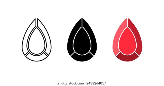 Conjunto de iconos de diamante. Lineal, silueta y estilo plano. Iconos vectoriales