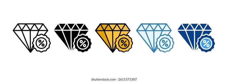 Diamond Icon Set Multiple Style Collection