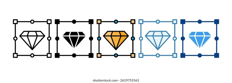 Diamond Icon Set Multiple Style Collection
