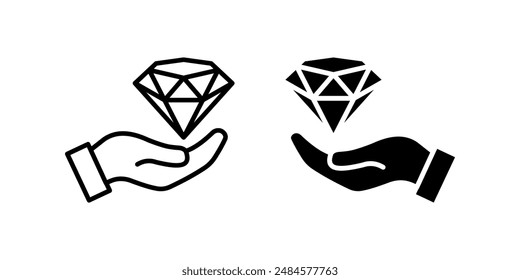 Conjunto de iconos de diamante. color de signo premium editable