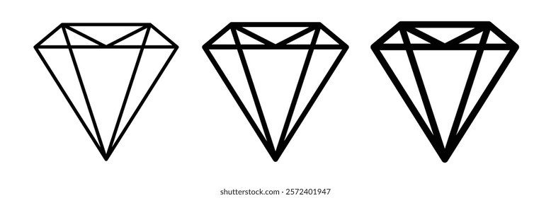 Diamond icon set.  simple diamond line icon set. vector illustration eps 10. Diamond icon for  web and mobile app
