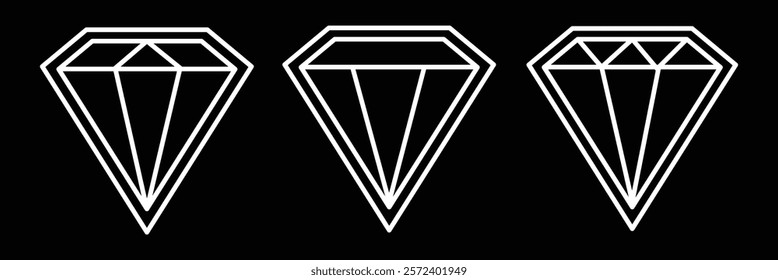 Diamond icon set.  simple diamond line icon set. vector illustration eps 10. Diamond icon for  web and mobile app