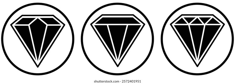 Diamond icon set.  simple diamond line icon set. vector illustration eps 10. Diamond icon for  web and mobile app