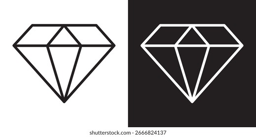 Conjunto de iconos de diamante. Conjunto de iconos de línea de diamante simple. Icono del diamante para el Web y el App móvil. Conjunto de iconos de línea de piedra de cristal Ilustración vectorial de ilustración eps 10.