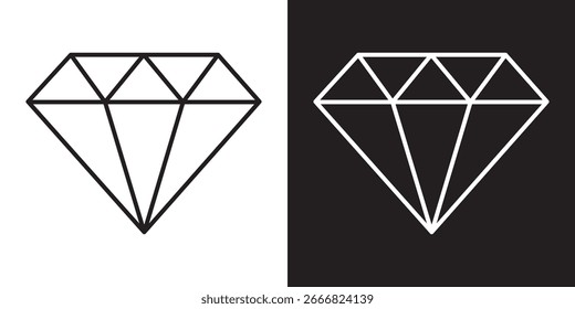 Diamond icon set. Simple diamond line icon set. Diamond icon for  web and mobile app. Crystal stone line icons set illustration  vector illustration eps 10.