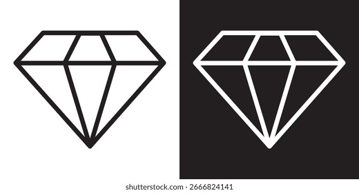 Diamond icon set. Simple diamond line icon set. Diamond icon for  web and mobile app. Crystal stone line icons set illustration  vector illustration eps 10.