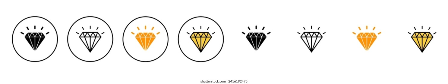 Vector de conjunto de iconos de diamante. signo y símbolo de las gemas de diamantes