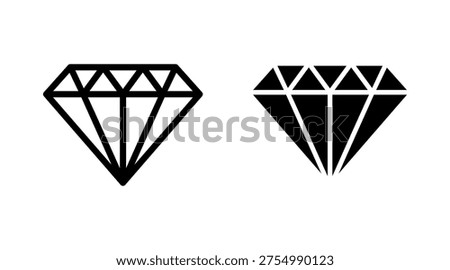 Diamond icon set vector. diamond gems sign and symbol