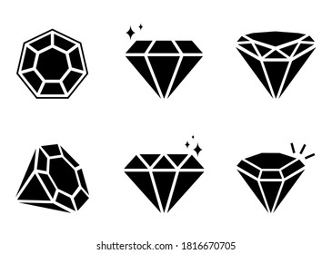 Conjunto de iconos de diamante - ilustración vectorial.