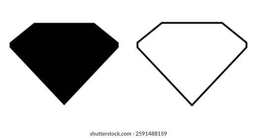 Diamond icon set vector on white background