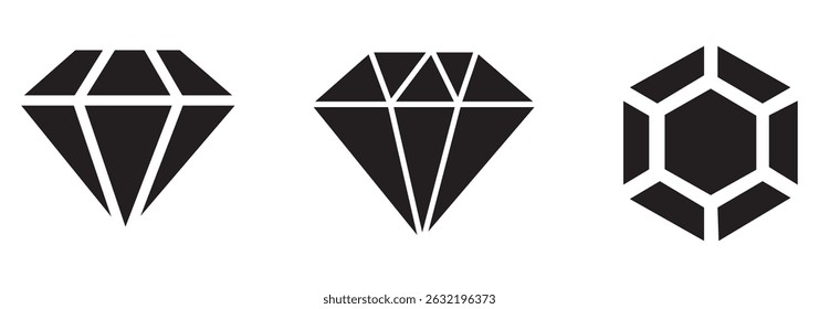 diamond icon set vector. diamond sign icon for web site