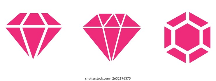 Diamant-Symbolsatz-Vektor. Diamant-Symbol für die Website