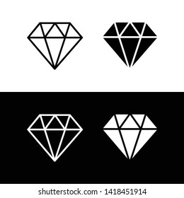 Diamond icon set vector. Diamond symbol vector