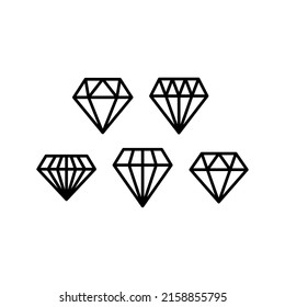 Icono de Diamante Juego de Vectores Ilustración de diseño