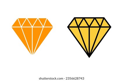 Icono de diamante establecido para la aplicación web y móvil. signo y símbolo de las gemas de diamantes