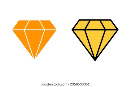 Diamond Icon Set für Web- und Mobile-App. Diamantschmuck-Zeichen und -Symbol