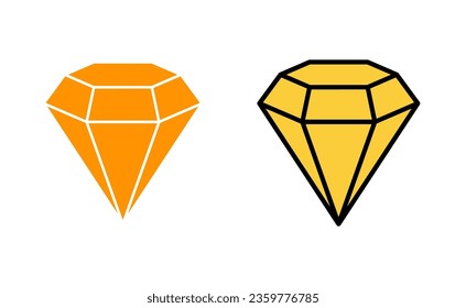 Icono de diamante establecido para la aplicación web y móvil. signo y símbolo de las gemas de diamantes