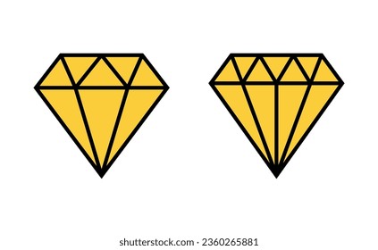 Icono de diamante establecido para la aplicación web y móvil. signo y símbolo de las gemas de diamantes