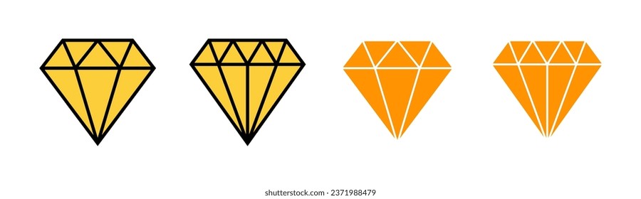 Diamond Icon Set für Web- und Mobile-App. Diamantschmuck-Zeichen und -Symbol