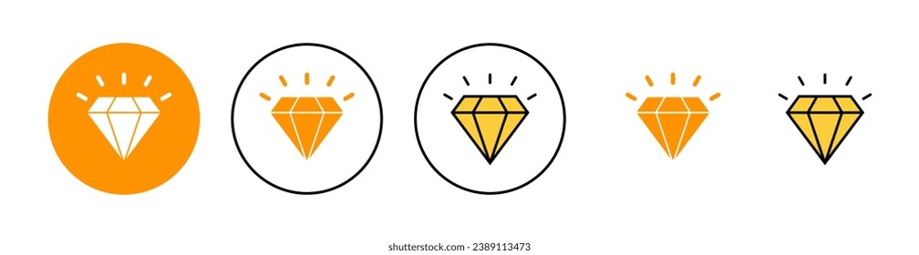 Diamond icon set for web and mobile app. diamond gems sign and symbol