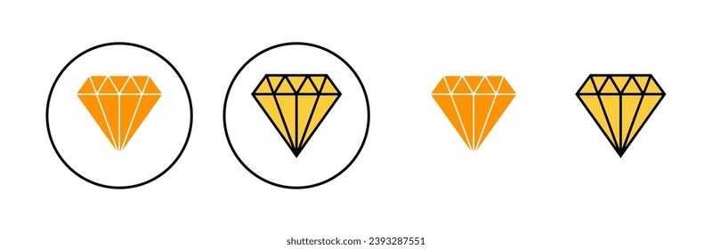 Diamond icon set for web and mobile app. diamond gems sign and symbol