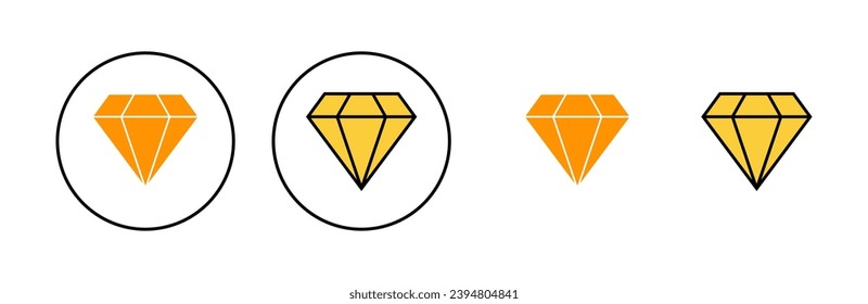 Diamond icon set for web and mobile app. diamond gems sign and symbol