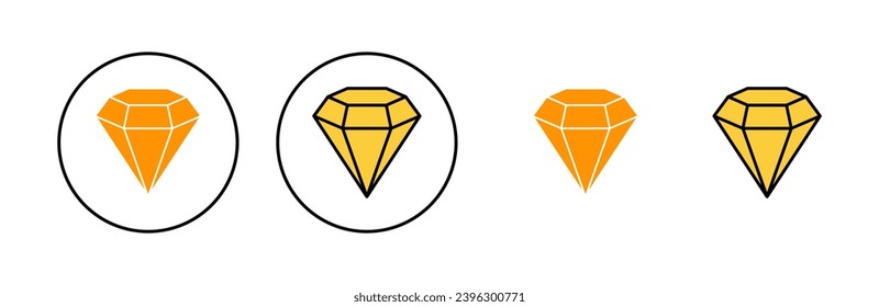 Diamond icon set for web and mobile app. diamond gems sign and symbol