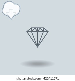 Diamond icon with shadow. 