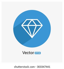 Diamond icon - Shadow Pictogram Vector illustration