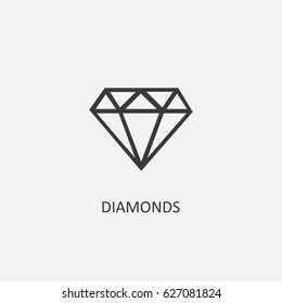 Diamond icon sign button silhouette vector illustration