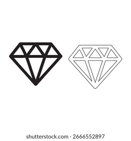 Diamond icon, Diamond sign vector  