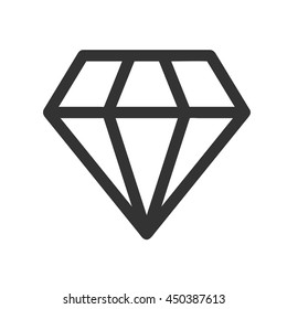 Diamond icon. Simple flat logo of diamond on white background. Vector illustration.