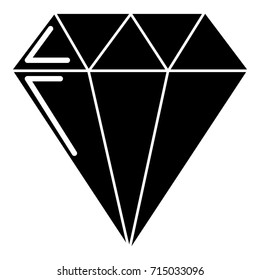 Diamond icon . Simple illustration of diamond vector icon for web design isolated on white background