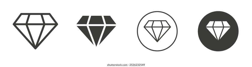 Icono de diamante Logotipo de Vector de contorno simple